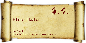 Hirs Itala névjegykártya